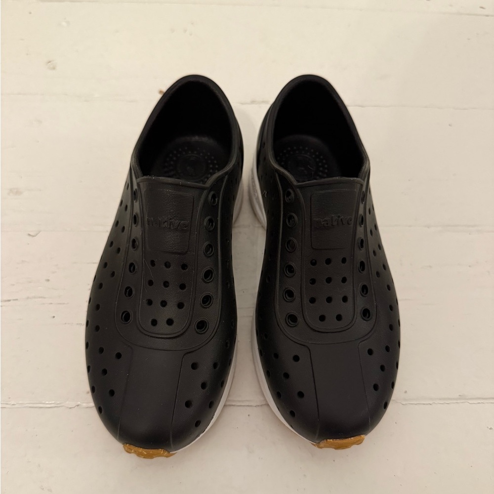 Native Kids Black Perforated Sneakers water shoes.